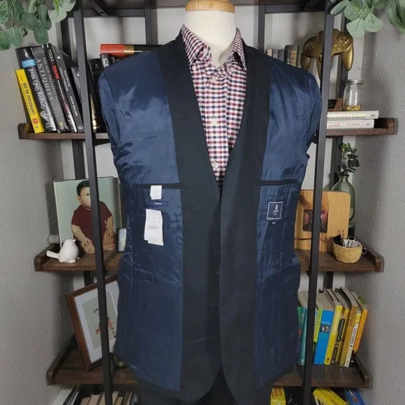 J.Crew THOMPSON Men's Sport Coat Blazer Two Button‎ Black cotton Size 46R NEW